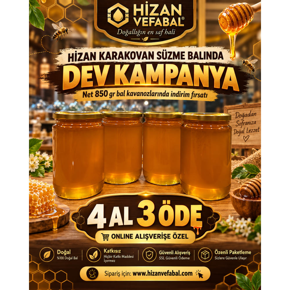 Karakovan Süzme Bal - 850 Gr
